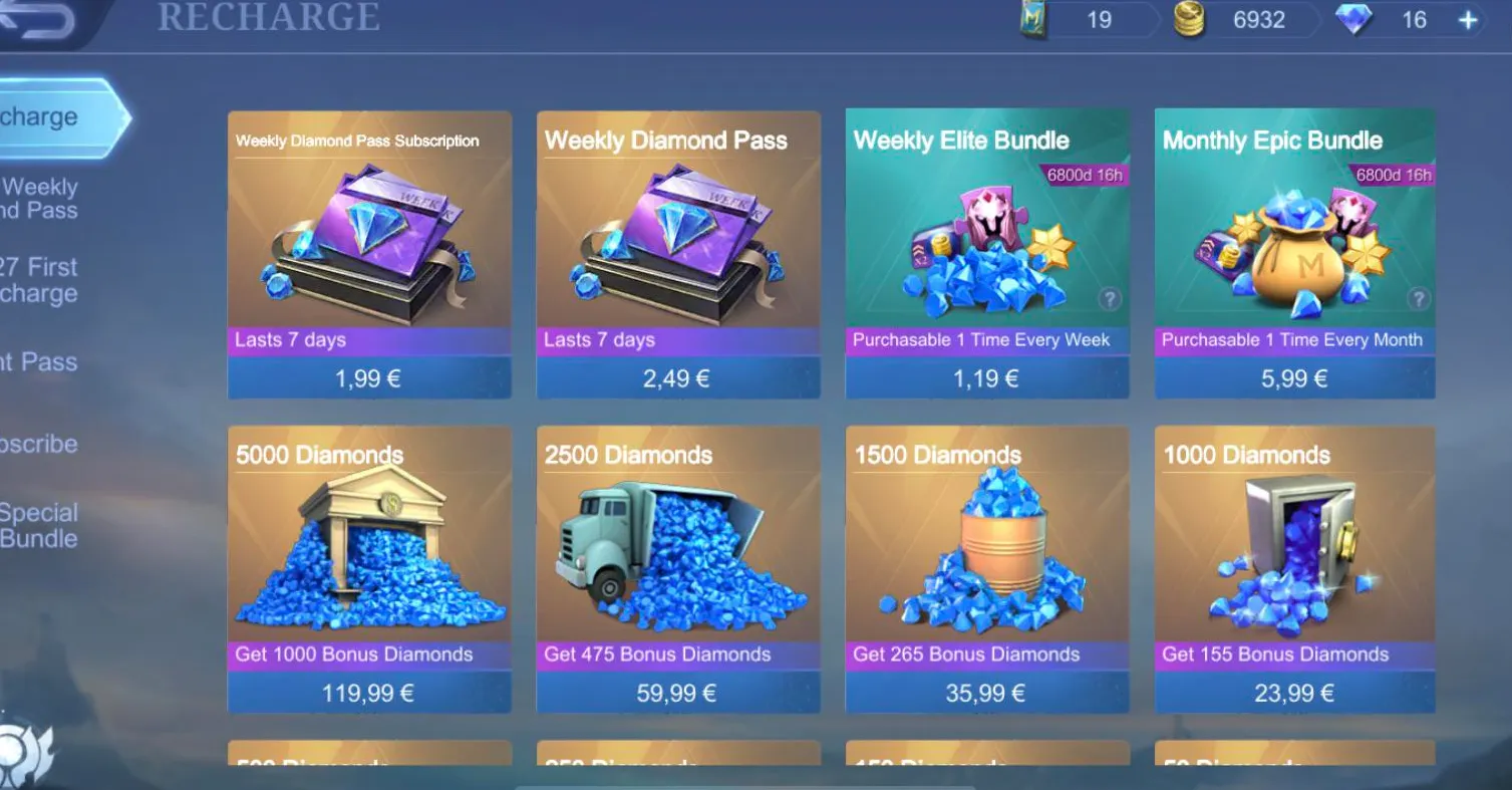 how to buy diamonds in mobile legends